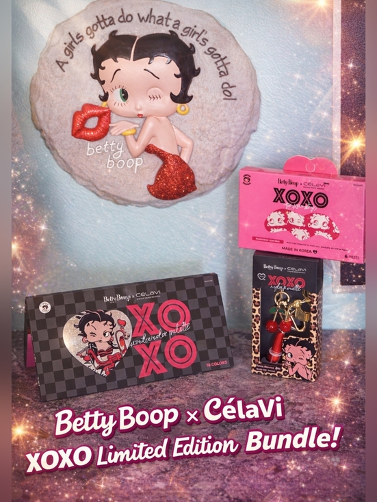 Betty Boop Other - Betty Boop × CélaVi XOXO Bundle – Eyeshadow Palette, Eyelash Curler & Nose Strip